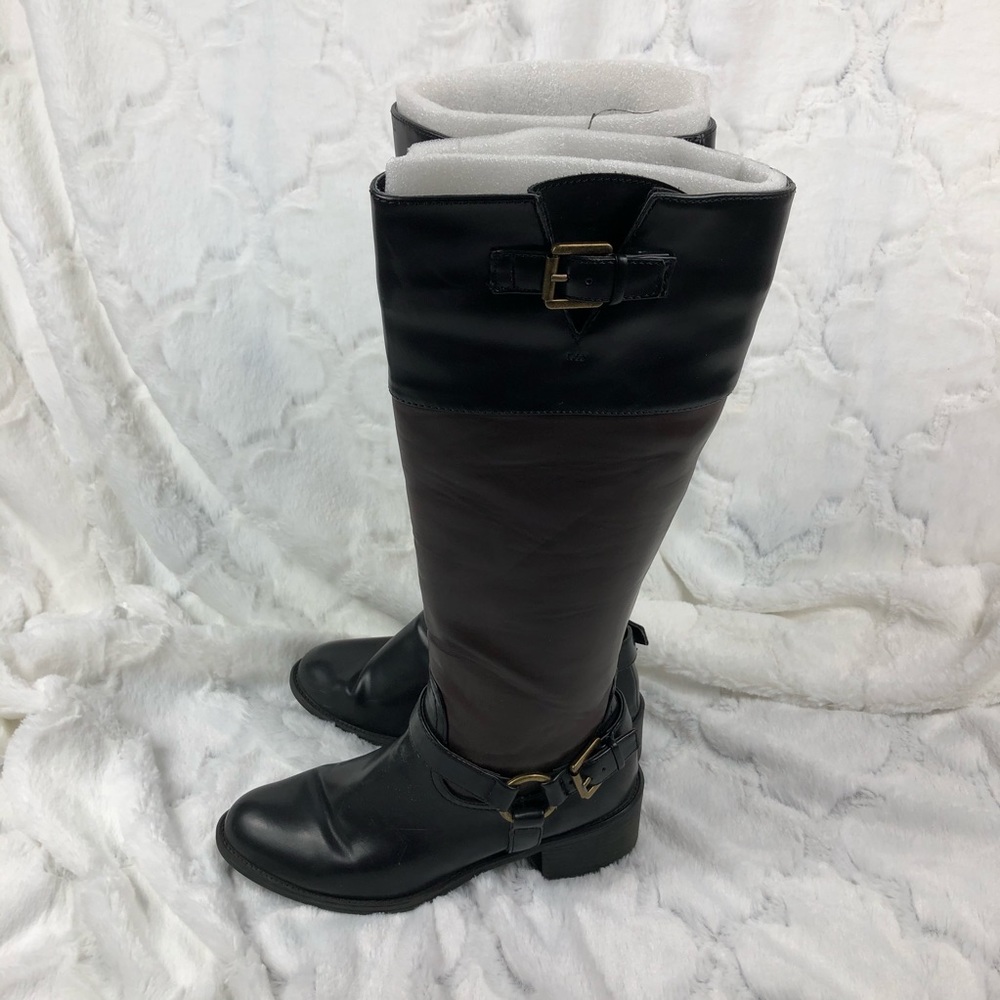Chaps Brown And Black Rider Boots with a Buckle 7B - Picture 12 of 14